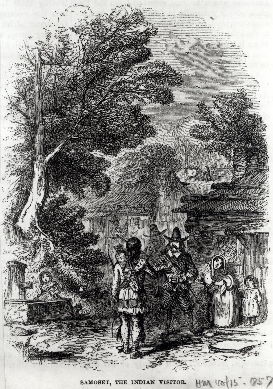 Samoset, o visitante indiano, de &39;Harper&39;s Monthly&39;, 1857 de American School
