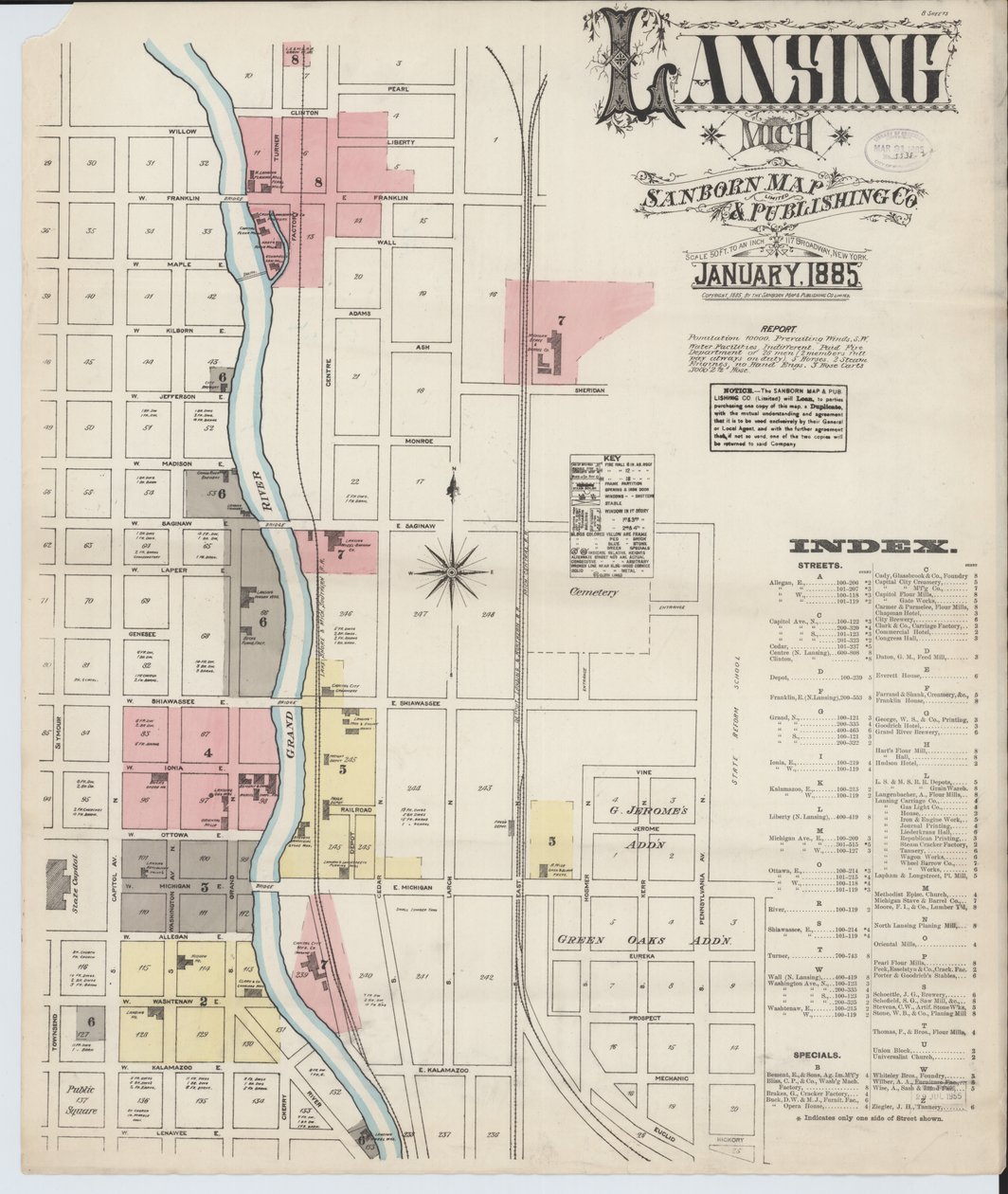 Sanborn Fire Insurance Map from Lansing, Ingham County, Michigan de American School