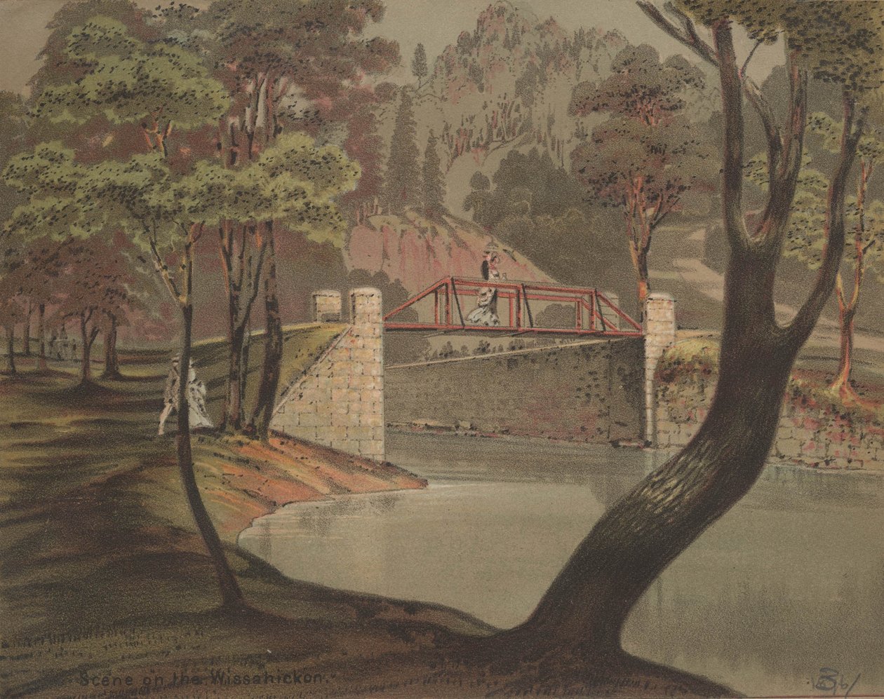 Cena no Wissahickon, c.1880 de American School
