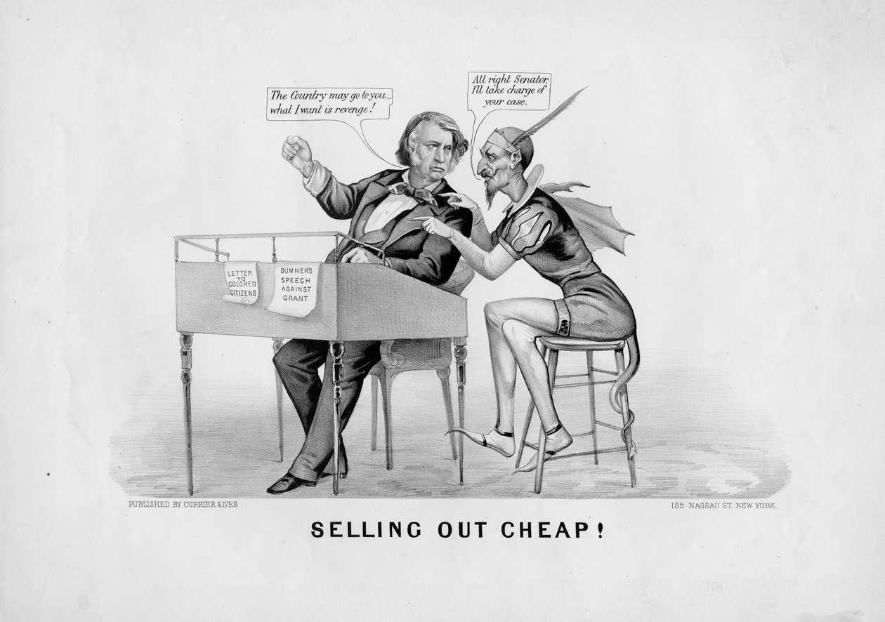 Selling out cheap !, publicado pela Currier & Ives, Nova Iorque, c.1870 de American School