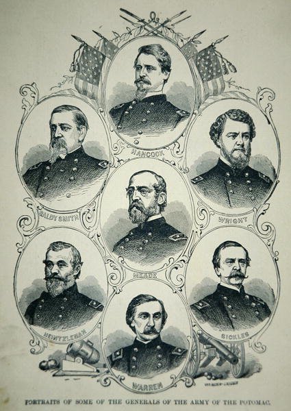 Sete Retratos de Generais do Exército da União do Potomac (lito) de American School