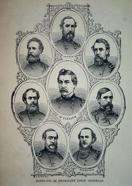 Sete Retratos de Proeminentes Generais do Exército da União (lito) de American School