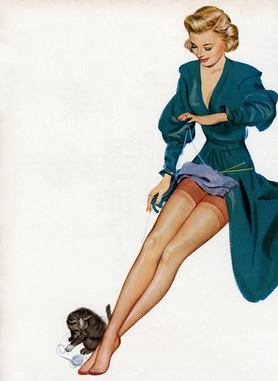 Mulher Sexy Exibindo-se de Seus Nylons de American School