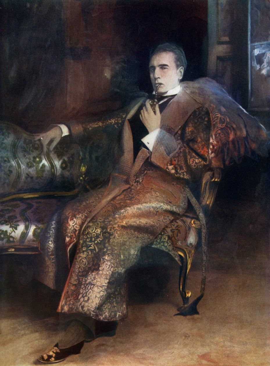 Sherlock Holmes, cena de "Sherlock Holmes-A Drama in Four Acts" de William Gilette de American School