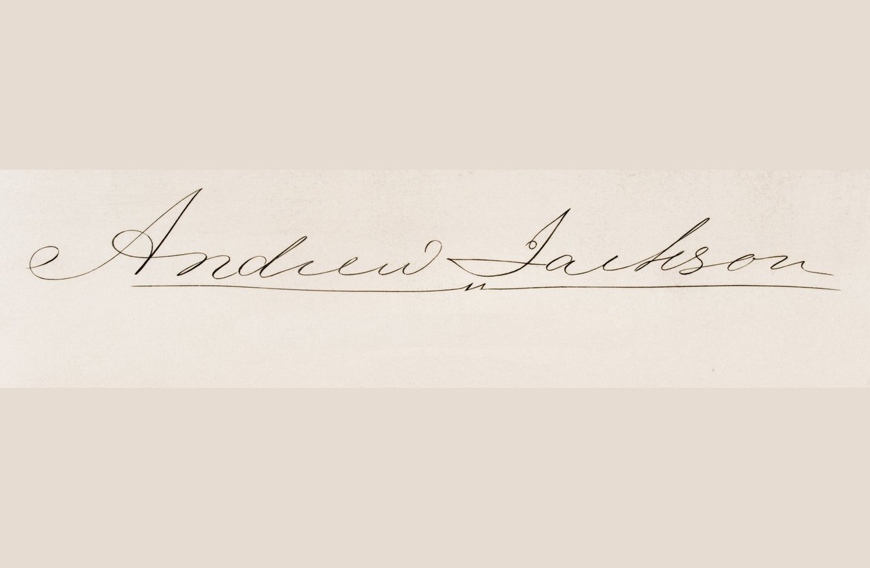 Assinatura de Andrew Jackson de American School