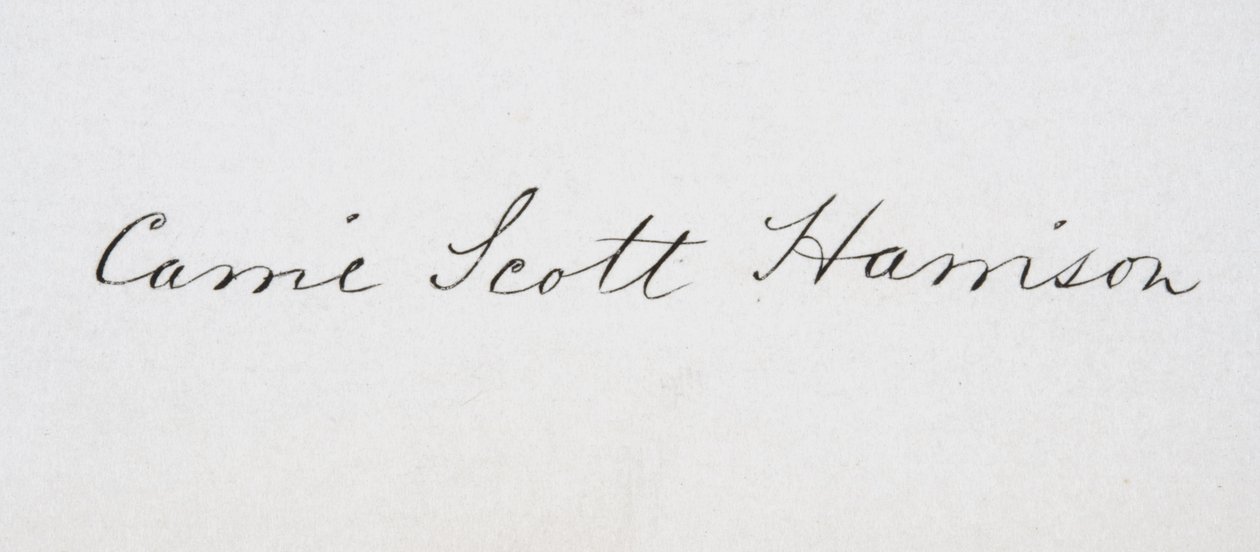 Assinatura de Caroline Lavinia Scott Harrison de American School