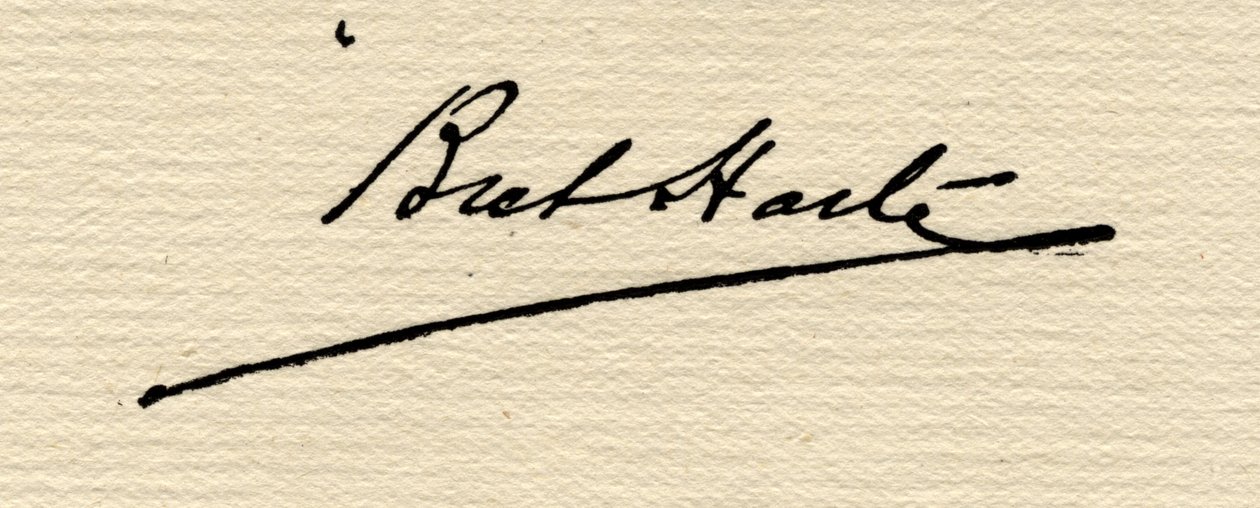 Assinatura de Francis Bret Harte (1839-1902) de American School