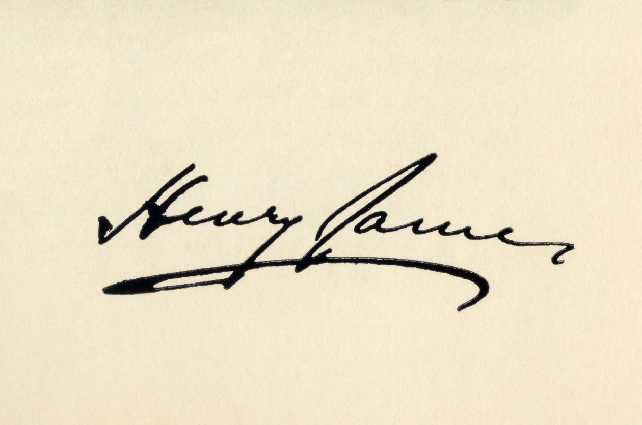Assinatura de Henry James de American School