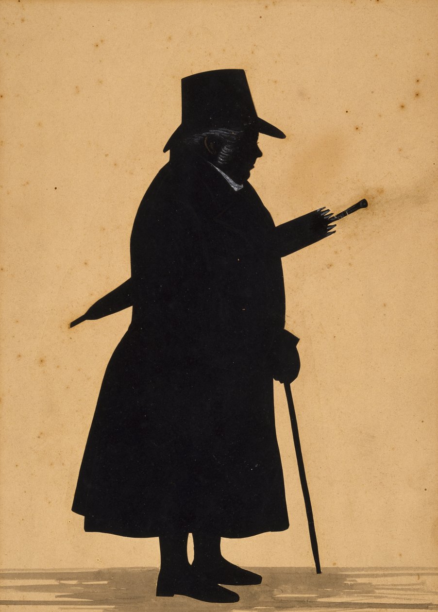 Silhueta, c. 1830 (papel, moldura de bordo) de American School