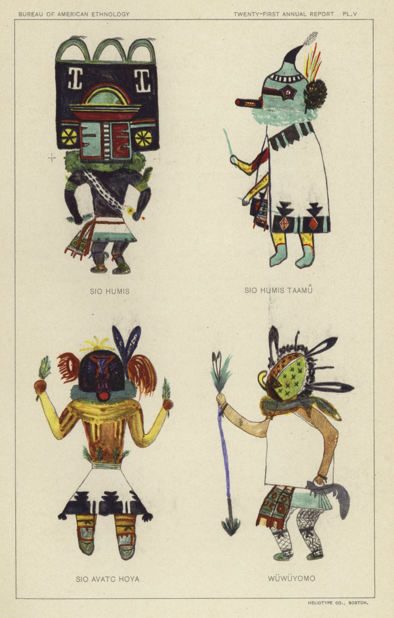 Sio Humis, Sio Humis Taamu, Sio Avatc Hoya, Wuwuyomo (litografia a cores) de American School