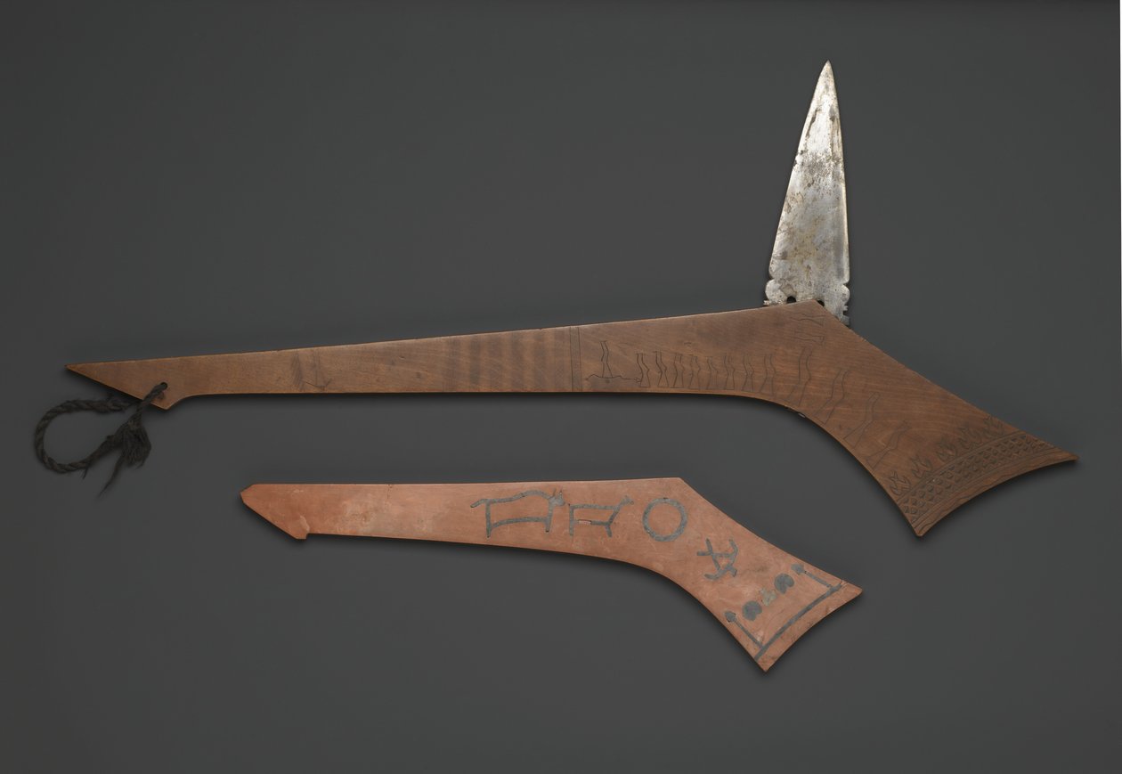 Clube de guerra Sioux, de Fort Snelling, Minnesota (madeira e metal) de American School