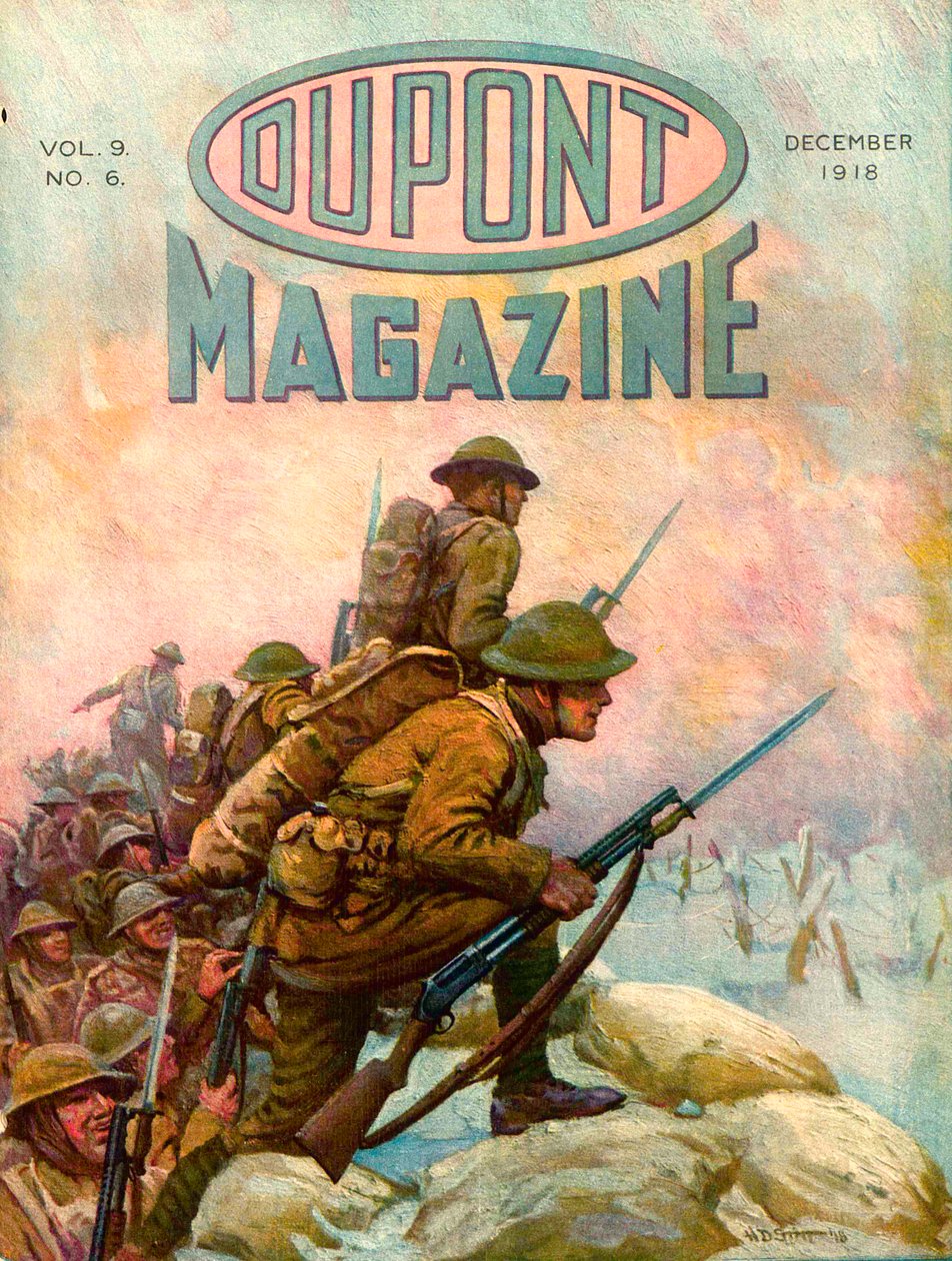 Soldiers in the Trenches, capa da revista DuPont, dezembro de 1918 de American School