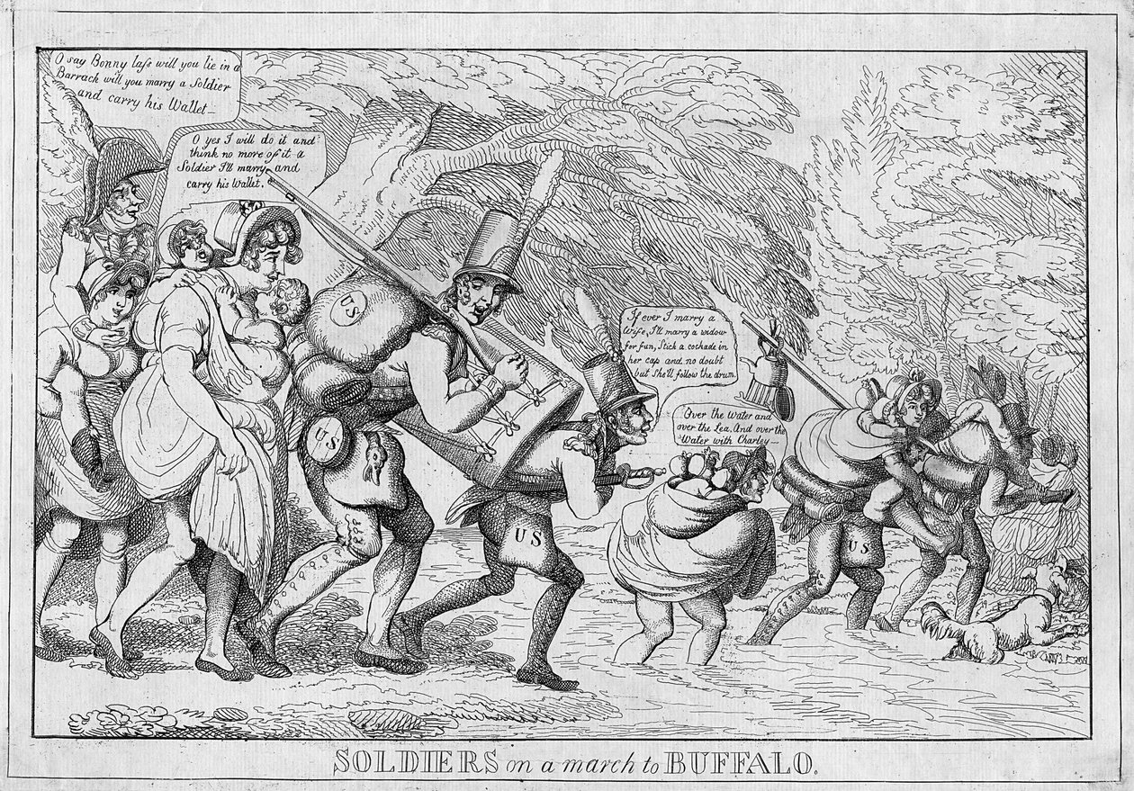 Soldados em marcha para Buffalo, 1813 de American School
