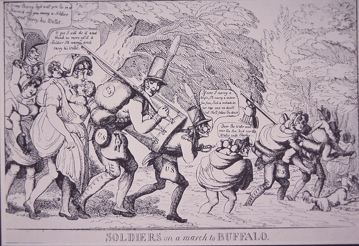 Soldados na Marcha para Búfalo (gravura) de American School