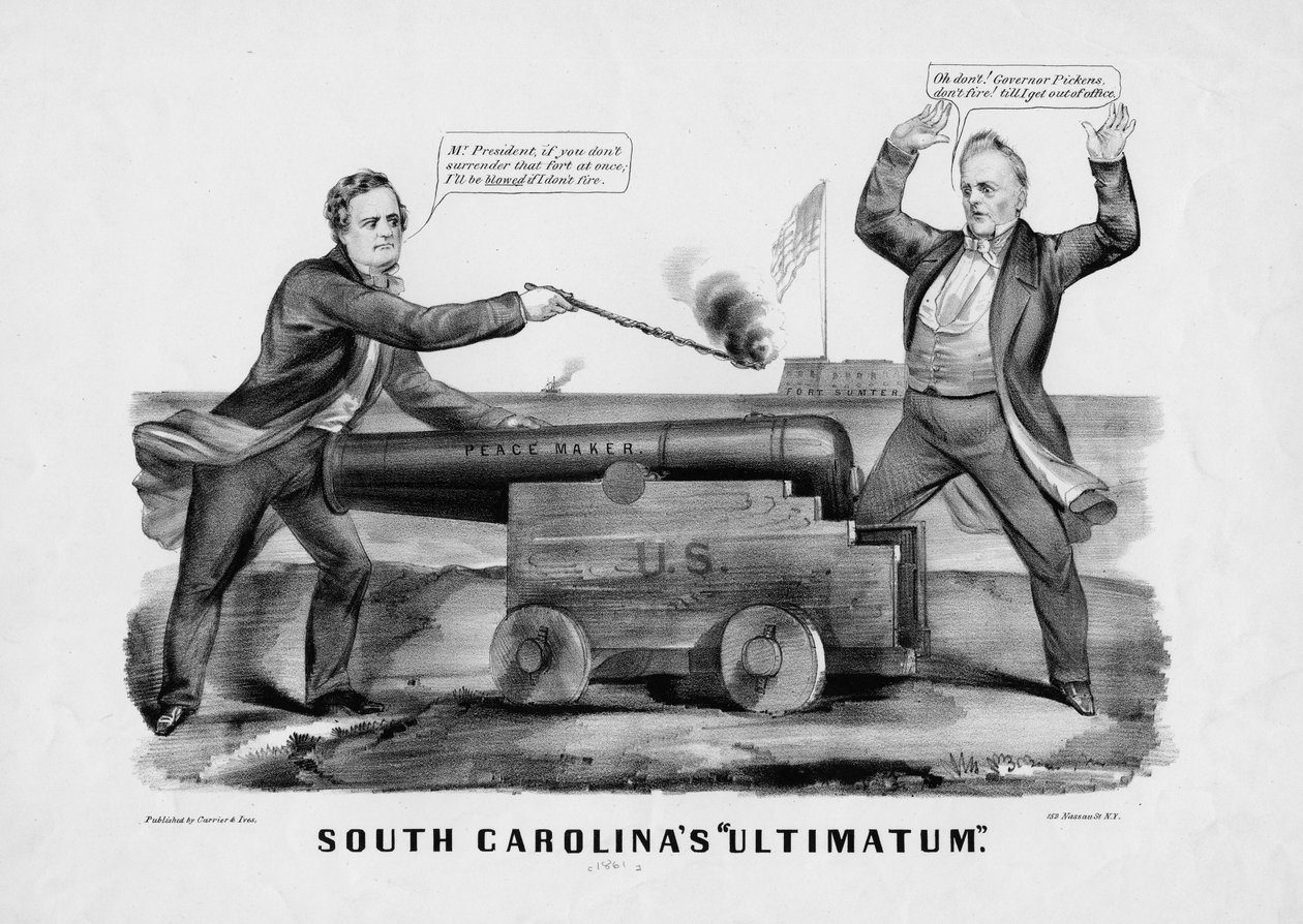 South Carolinas Ultimatum, publicado por Currer & Ives, Nova York, c.1860 de American School