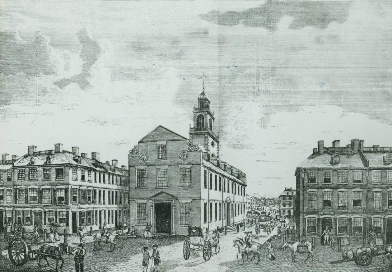 Sudoeste, vista, de, a, antigas, casa estatal, boston, 1881 de American School