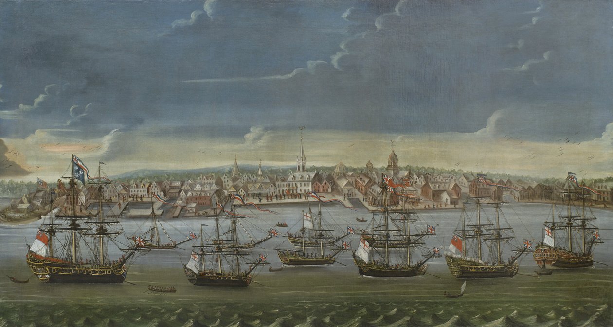 Prospecto do Sudeste da Cidade de Nova York, c.1756-7 de American School