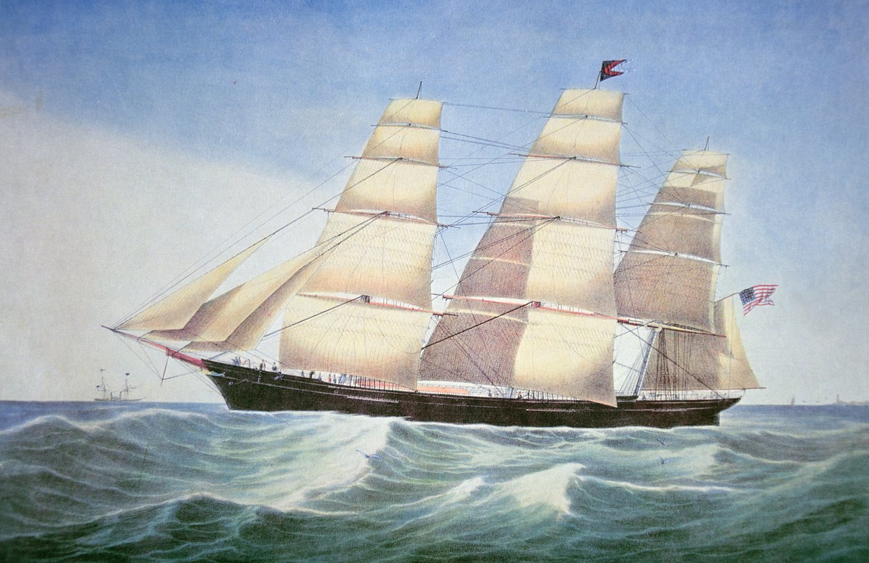 Soberano dos Mares, litografia de Nathaniel Currier (1813-88) de American School