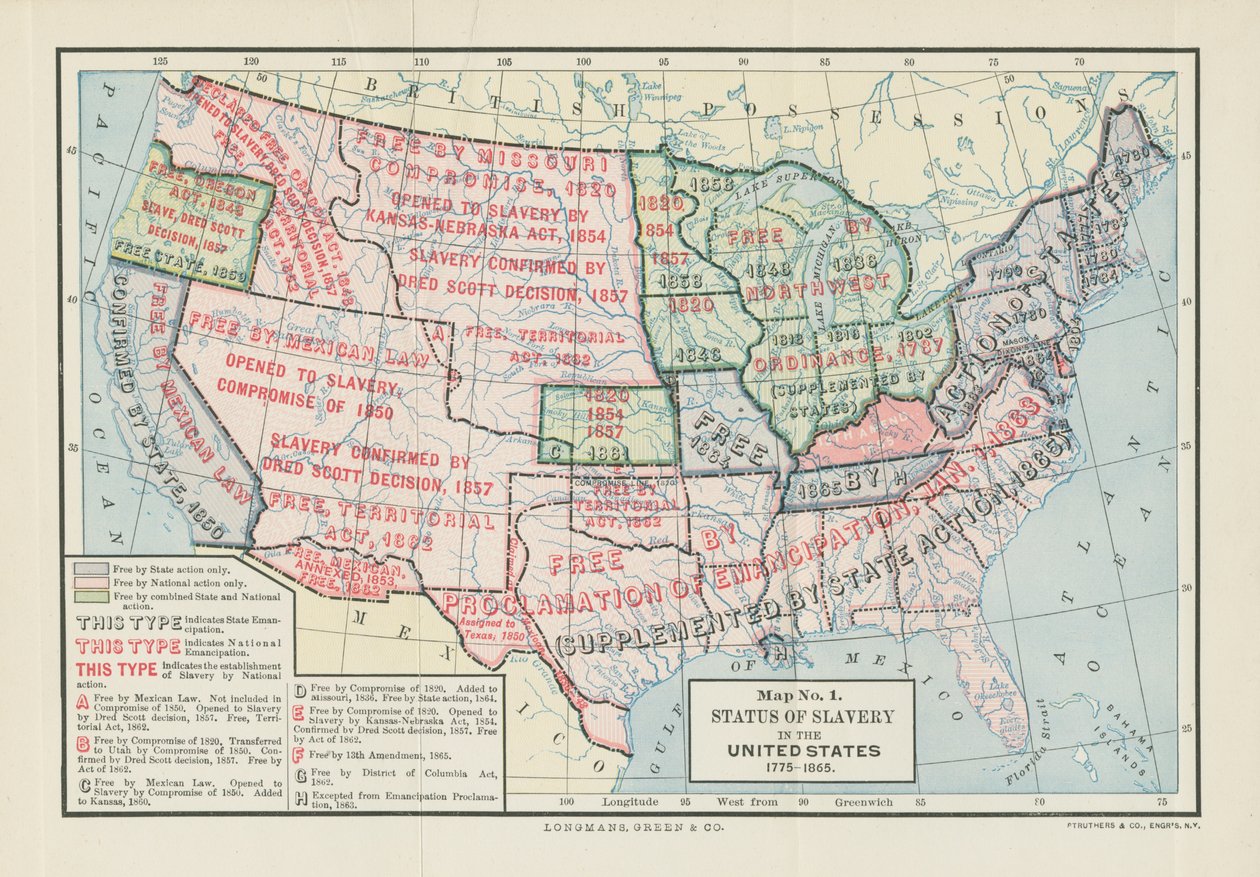 Status da escravidão nos Estados Unidos, 1775-1865, de "Division and Reunion, 1829-1889" por Woodrow Wilson, 1893 de American School