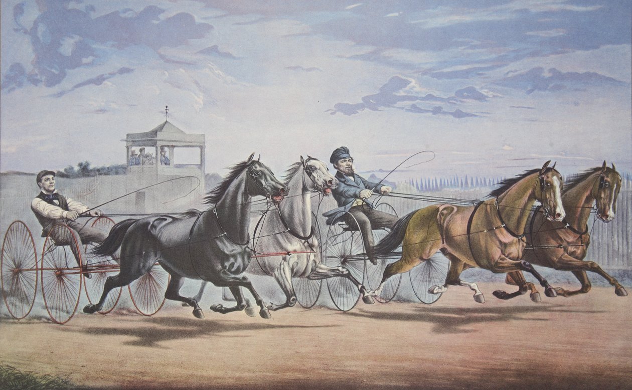 Stella e Alice Gray - Lanterna e Baleia, Passando o Stand (Em sua grande partida para em Double Harness sobre o Curso da União LI 5 de junho de 1855), pub. 1855, Currier & Ives de American School