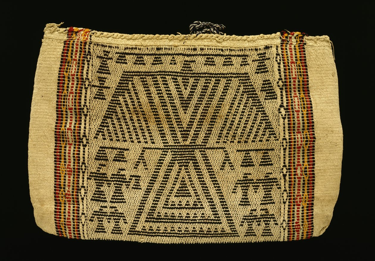 Saco de armazenamento, Potawatomi, c.1890 (fio de algodão e lã) (ver também 340992) de American School