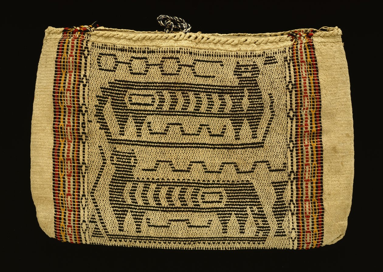 Saco de armazenamento, Potawatomi, c.1890 (fio de algodão e lã) (ver também 340993) de American School