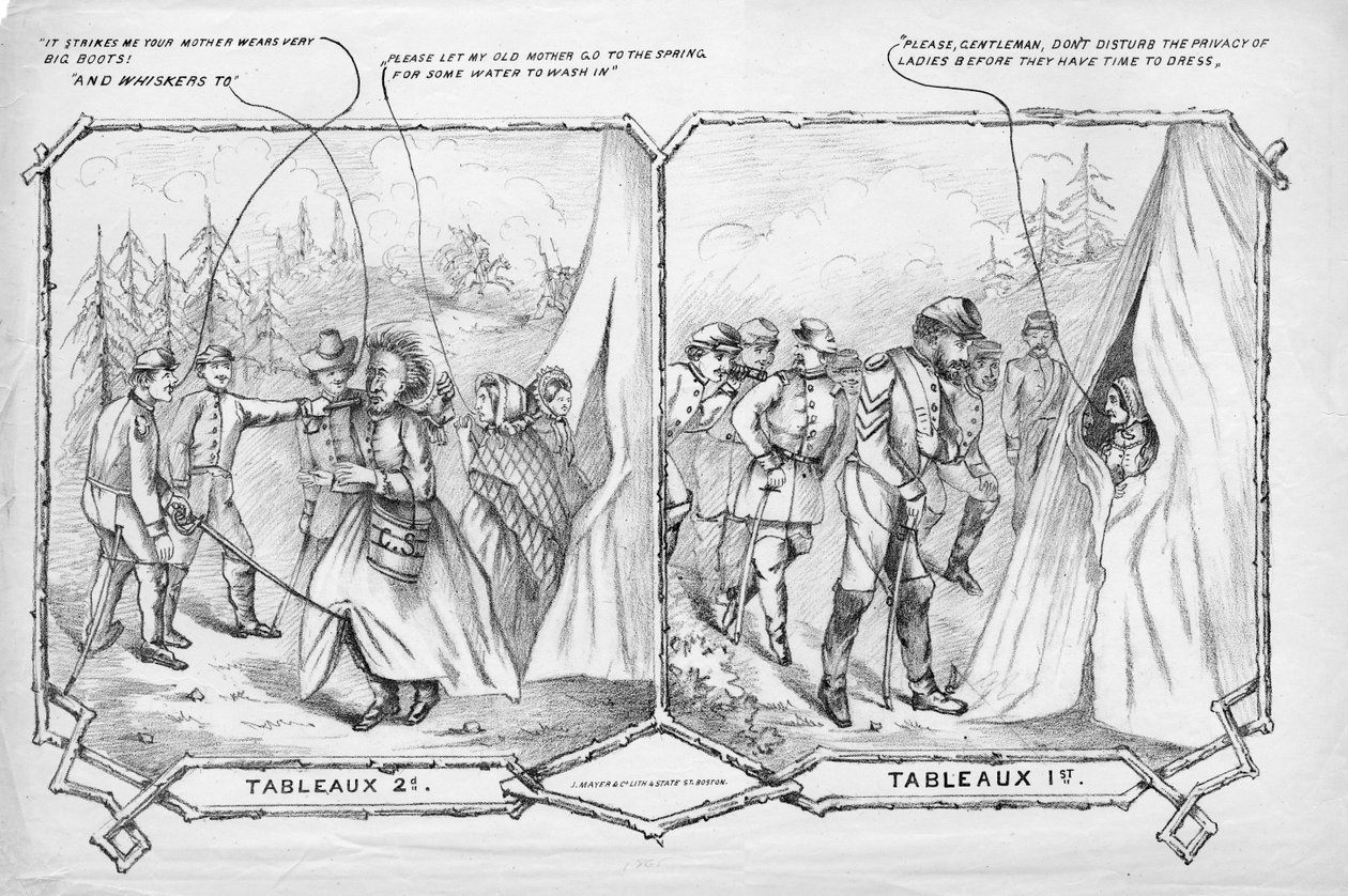 Tableaux 2nd, Tableaux 1st, publicado pela J. Mayer & Co. Lith., Boston, c. 1865 de American School