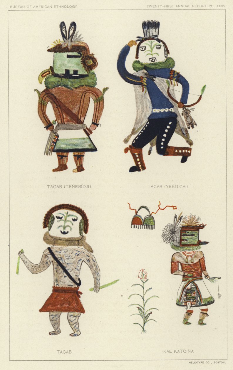 Tacab (Tenebidji), Tacas (Yebitcai), Tacab, Kae Katcina (litografia a cores) de American School