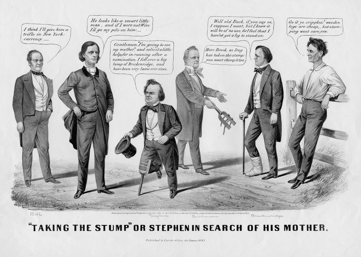 Tomando o coto, ou, Stephen em busca de sua mãe, publicado por Currer & Ives, Nova York, 1860 de American School