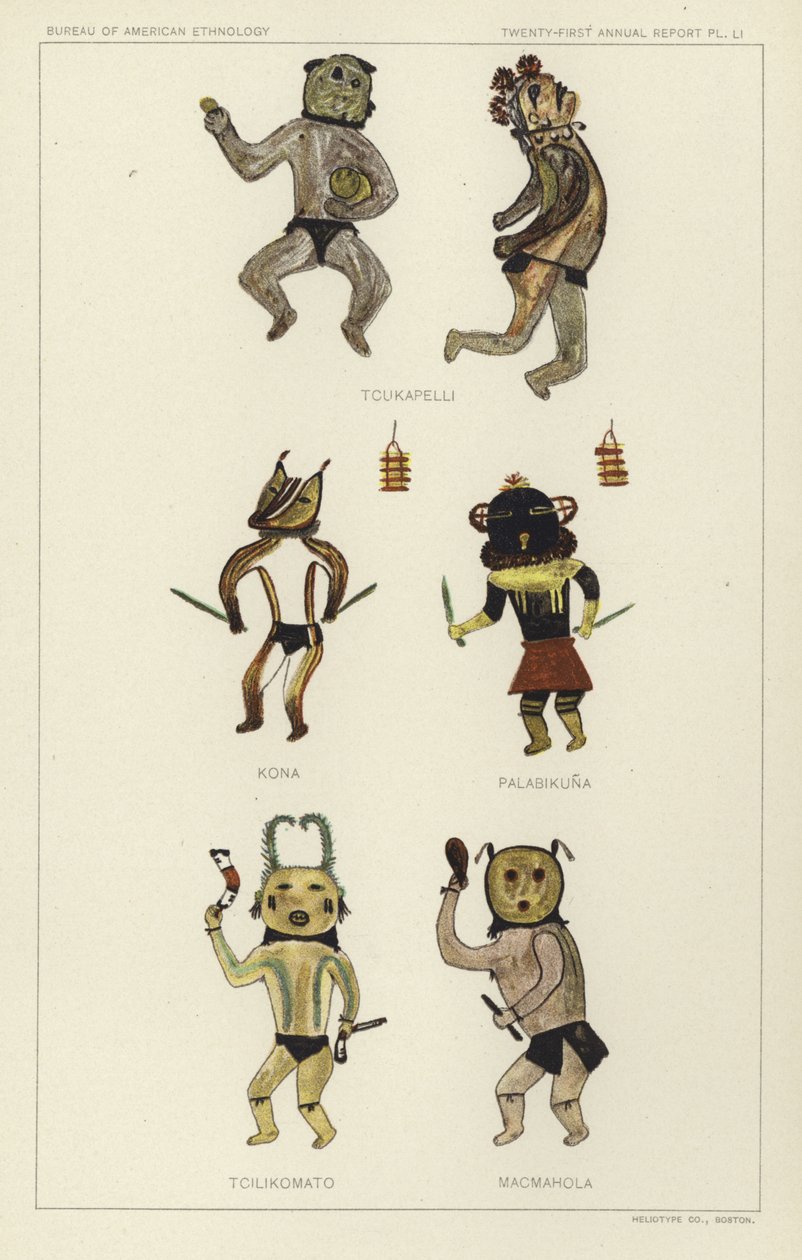 Tcukapelli, Kona, Palabikuna, Tcilikomato, Macmahola (litografia a cores) de American School