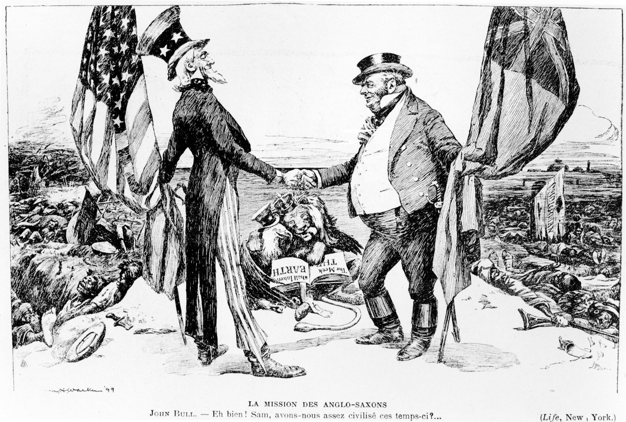 A missão anglo-saxônica, ilustração de Le Rire, 1899 de American School