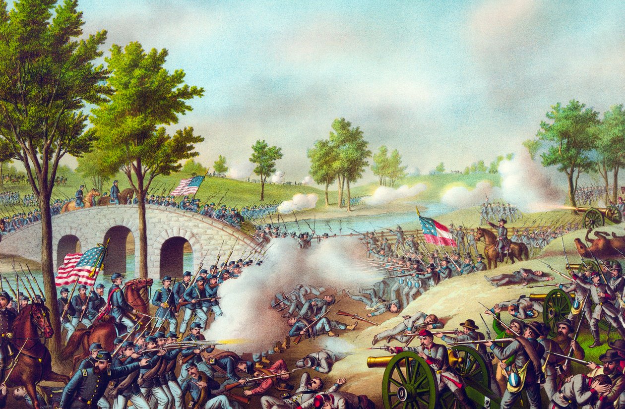 A Batalha de Antietam, 1862 de American School