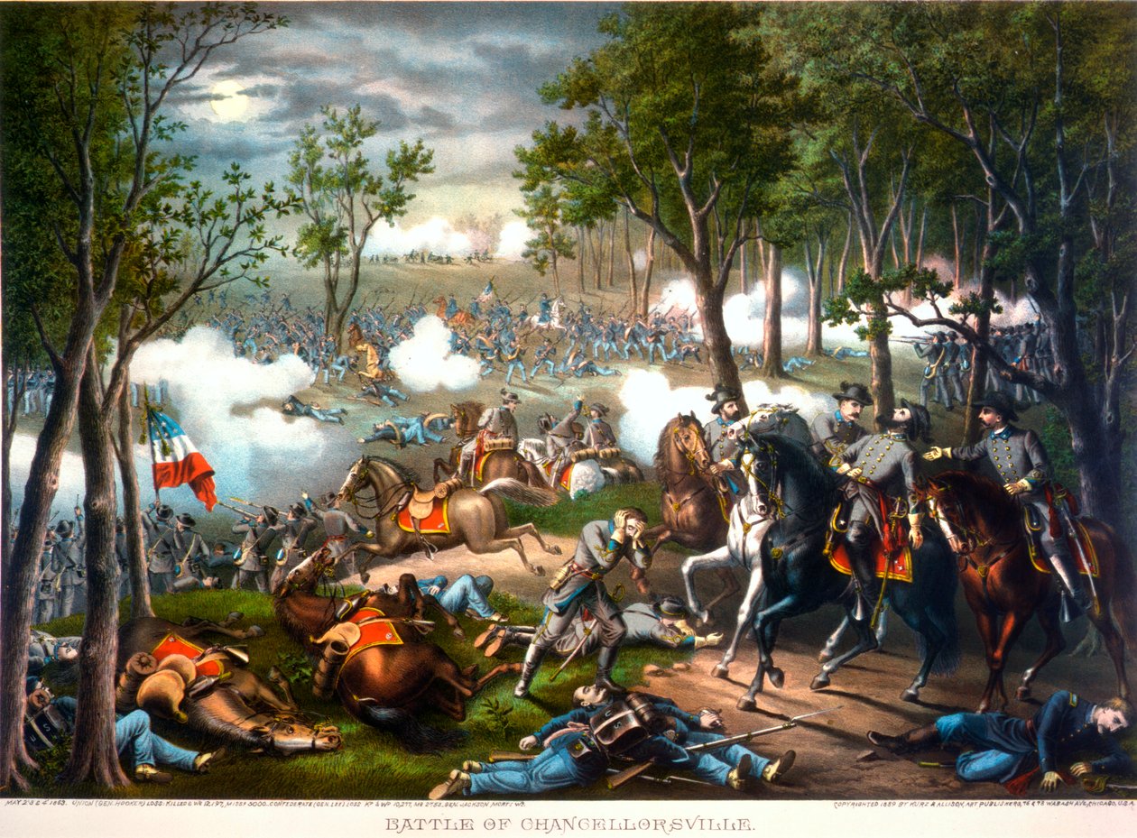 A batalha de Chancellorsville, Virginia, 1863 de American School