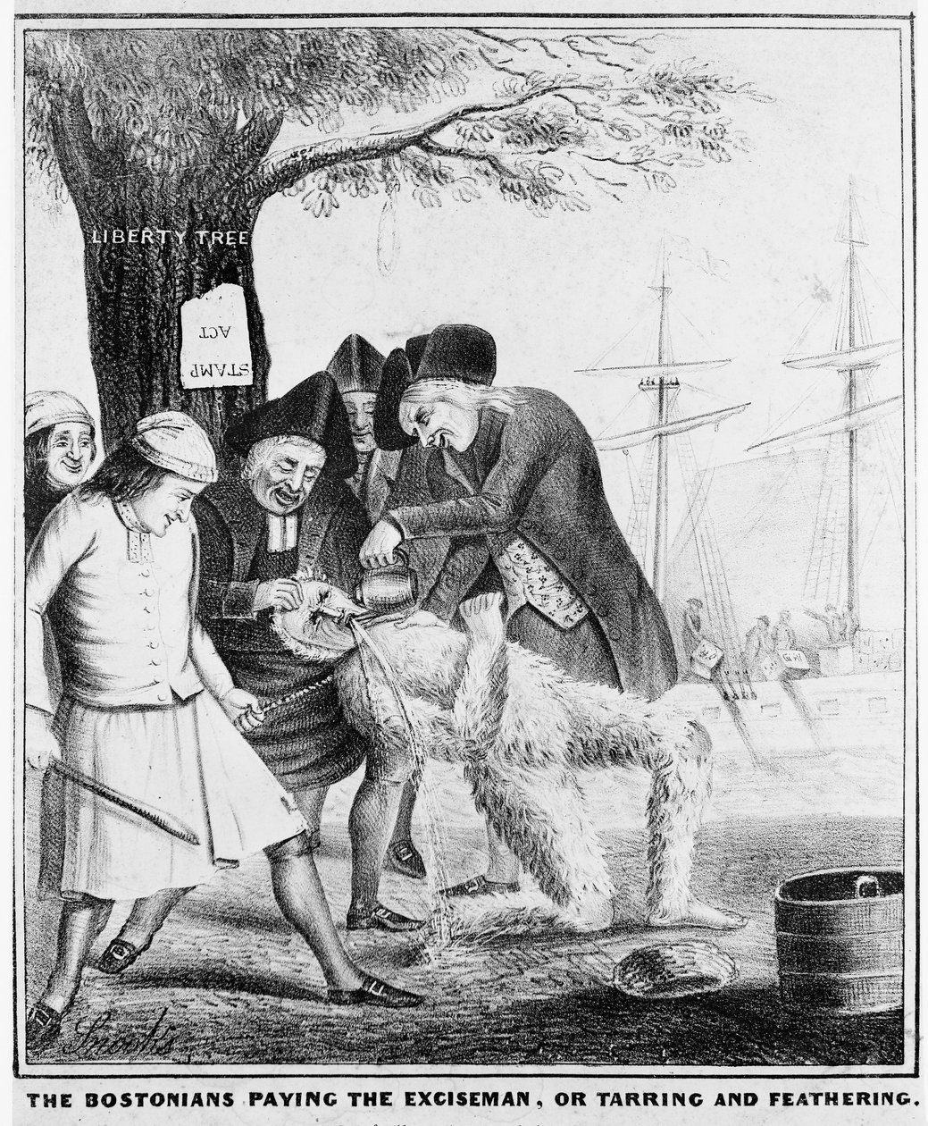 Os Bostonianos Pagando o Exciseman, ou Tarring e Feathering de American School