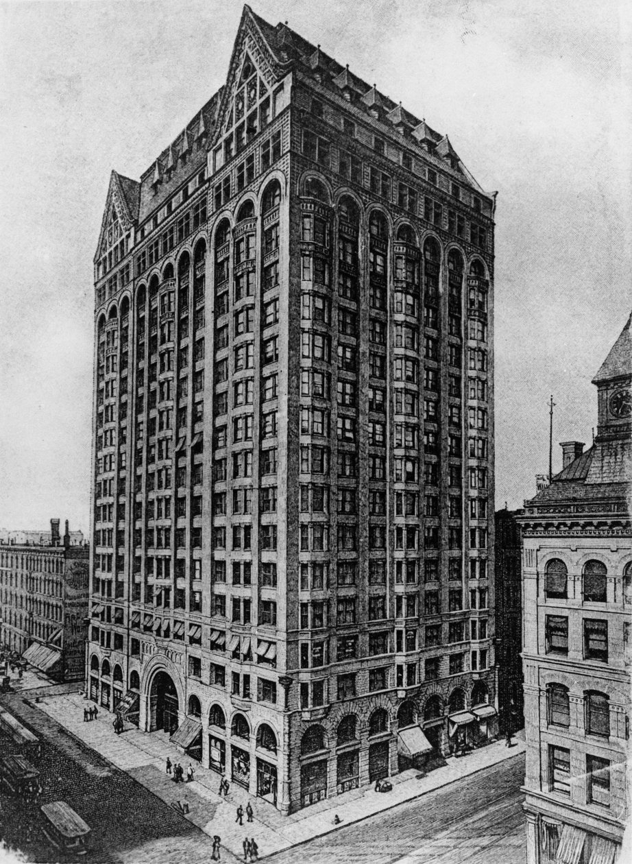 O edifício do Capitólio, também conhecido como o templo maçônico, Chicago, 1892-1939 de American School