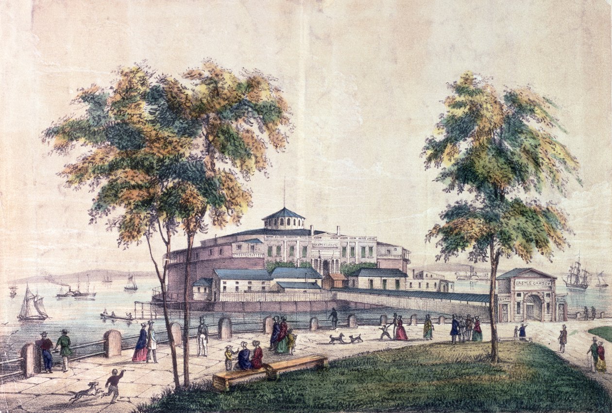 O jardim do castelo na bateria, gravado por DW Lewis de American School