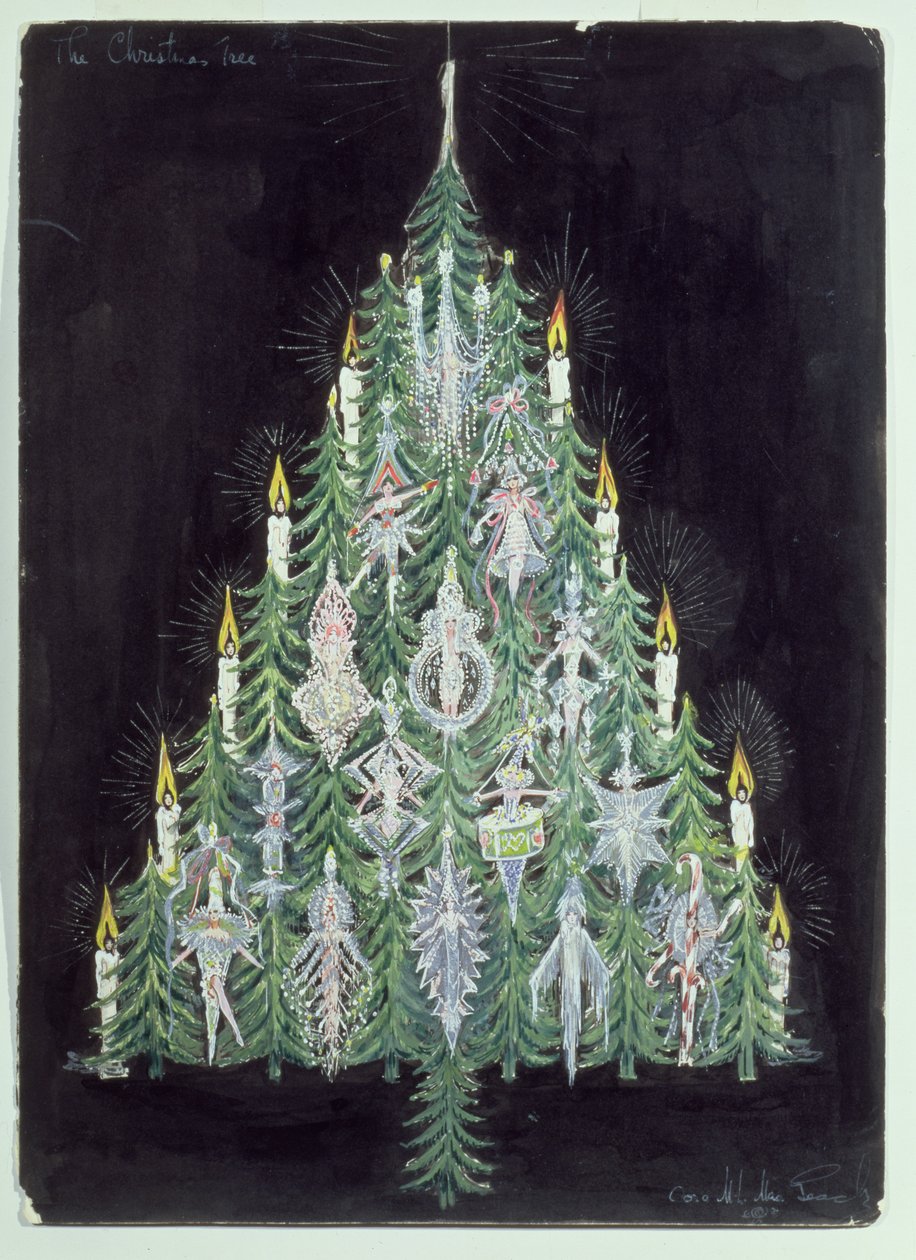 A Árvore de Natal (wc e guache) de American School