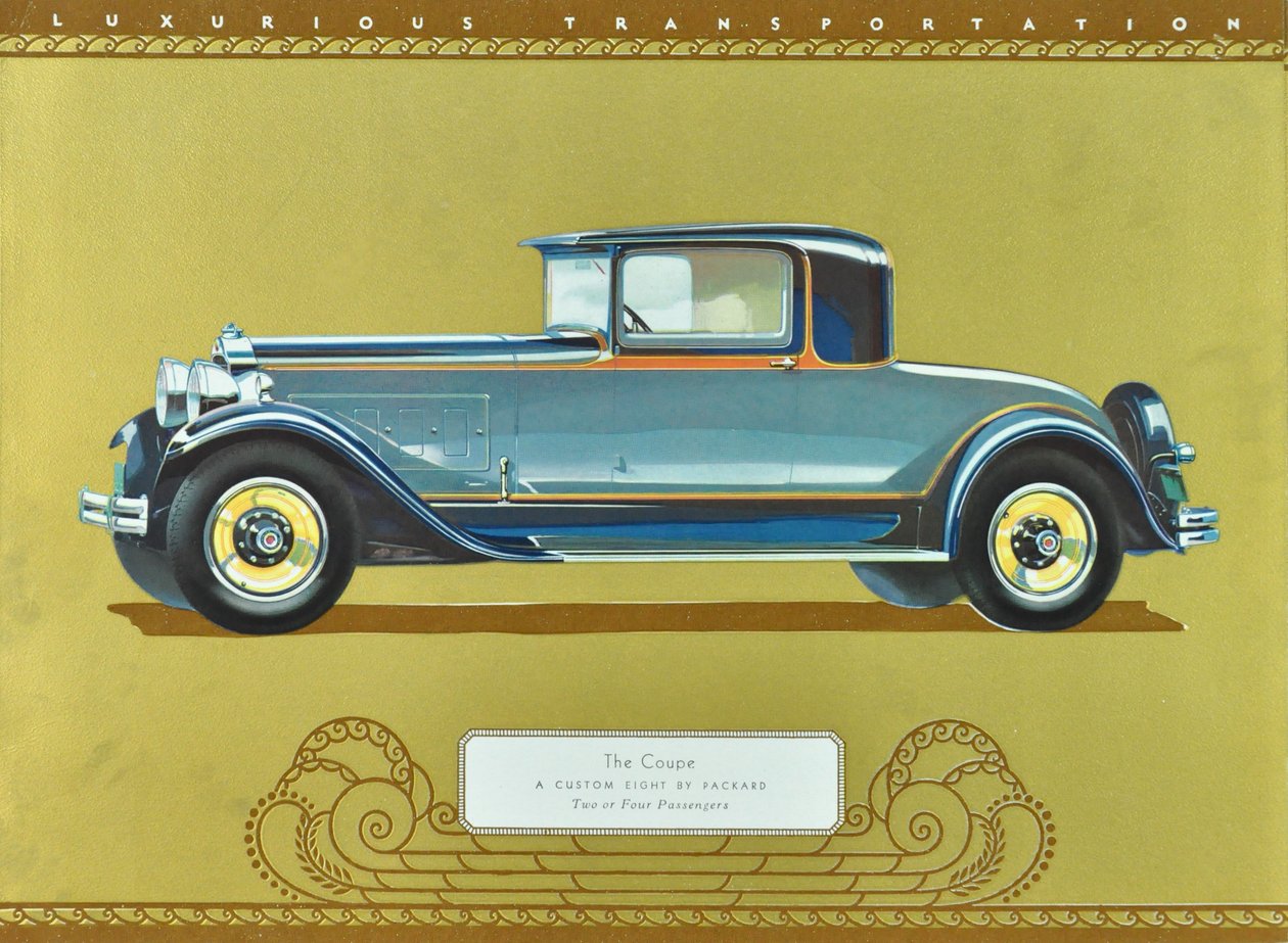 The Coupe, A Custom Eight by Packard, pub.1930 (litografia a cores) de American School