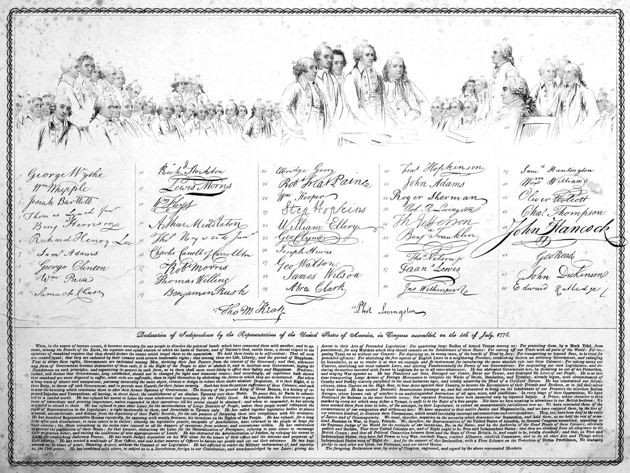 A Declaração da Independência, Cópia Gravada de American School