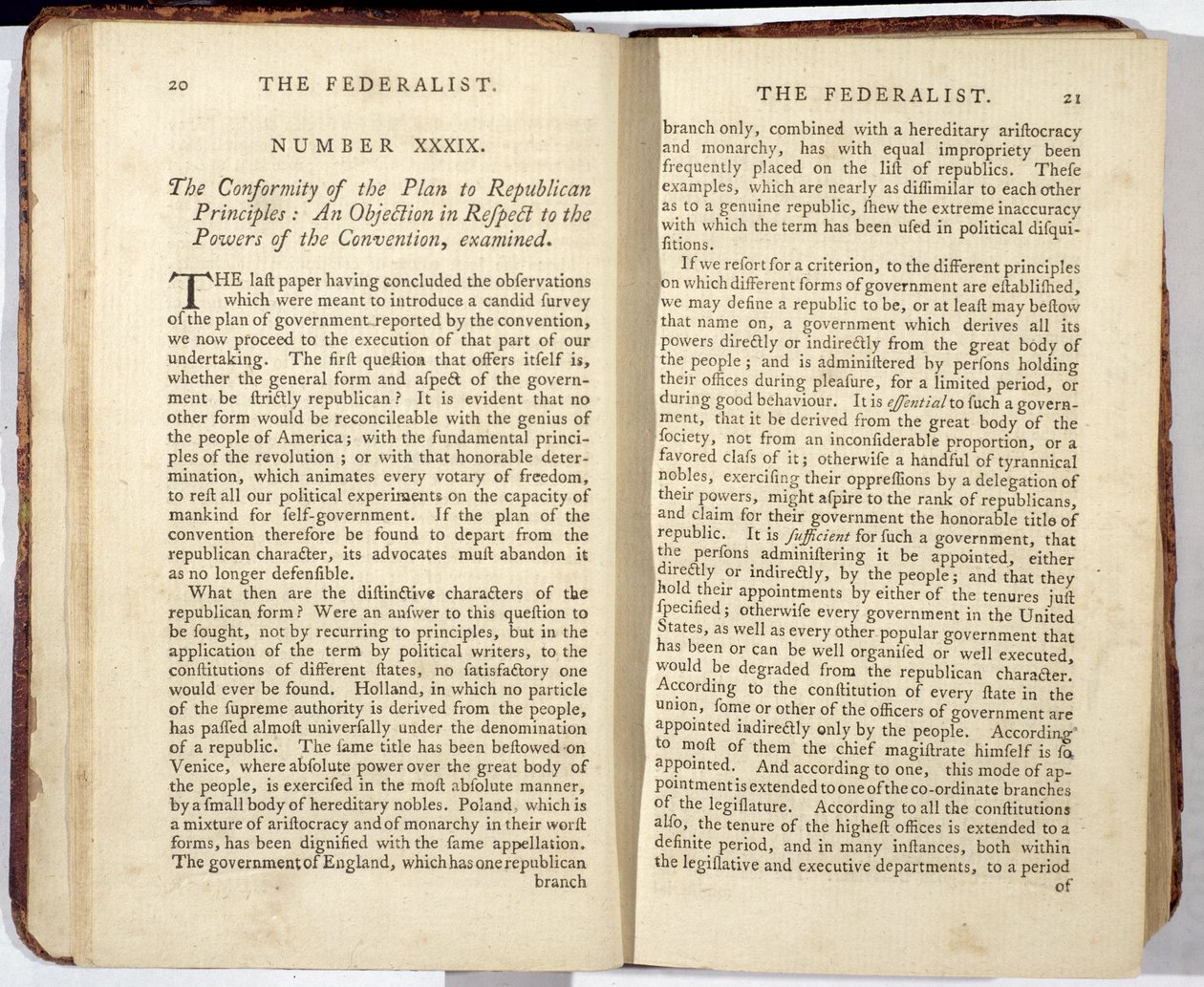 O federalista, publicado em 1788 (impressão) de American School