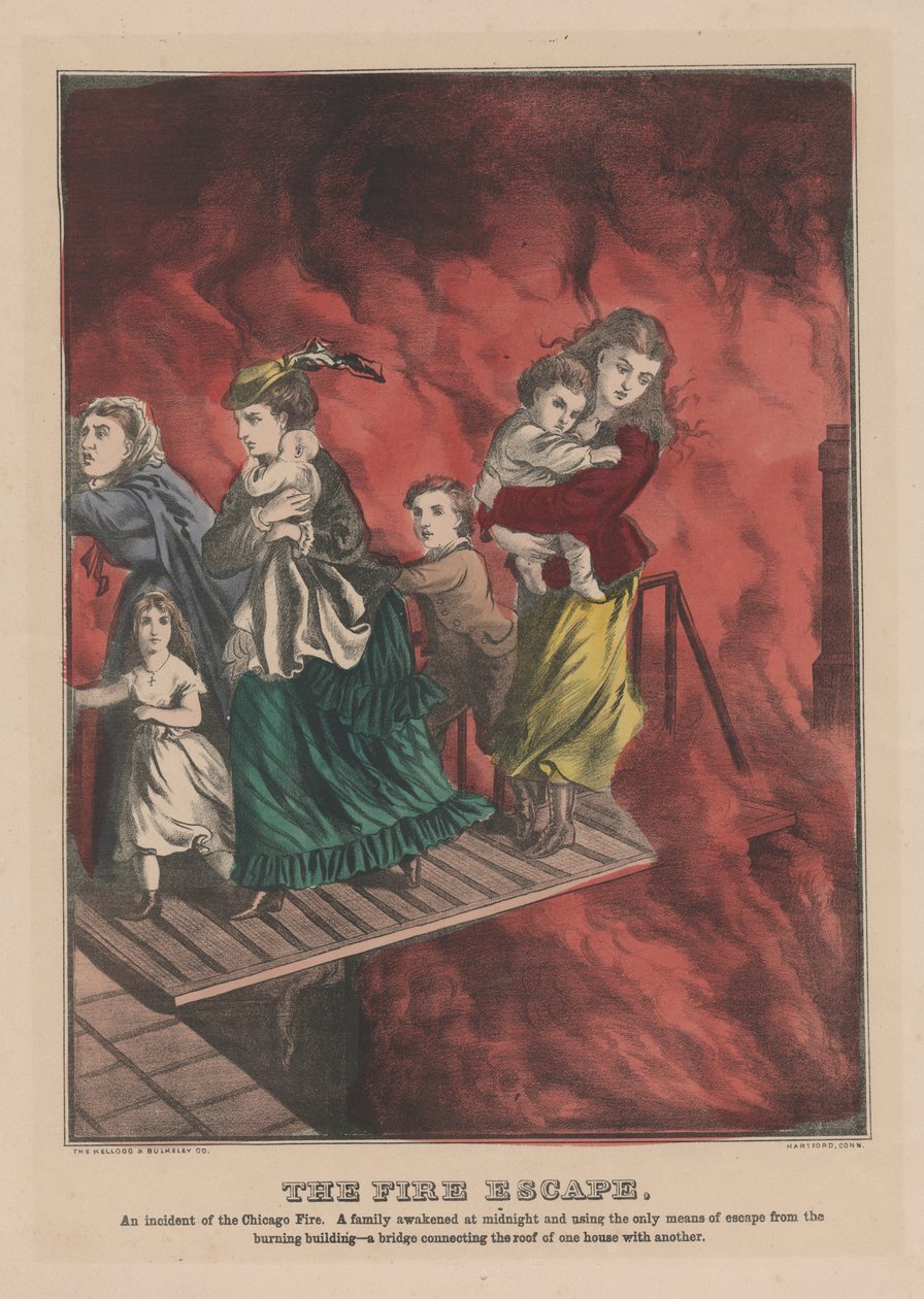 The Fire Escape, 1871 de American School