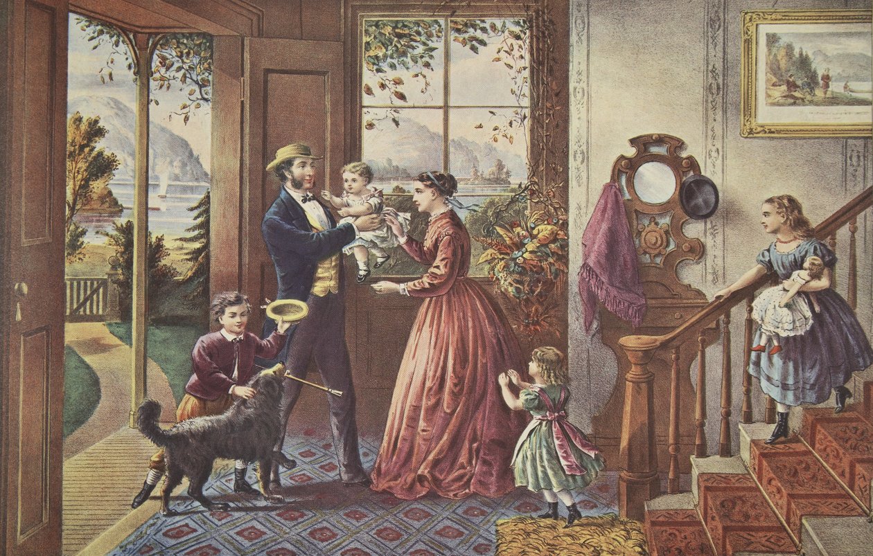 As Quatro Estações da Vida - Idade Média, A Estação da Força, pub. 1868, Currier & Ives de American School