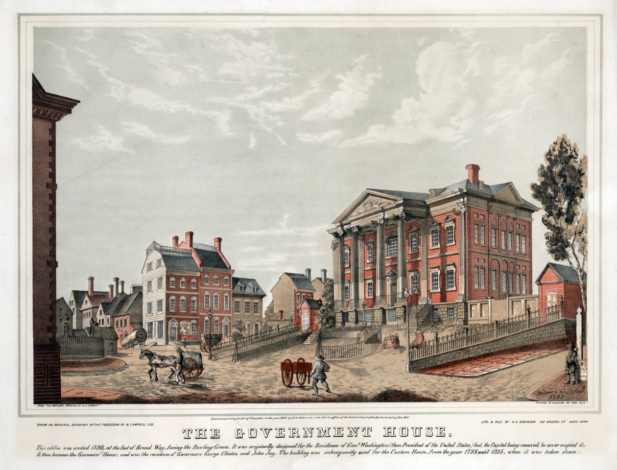 A Casa do Governo, pub. 1847 (litografia a cores) de American School