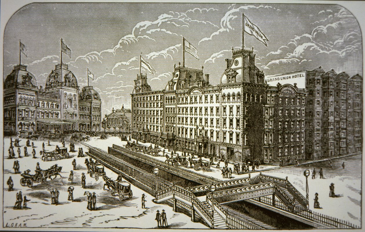 The Grand Union Hotel, Nova Iorque (litho) de American School