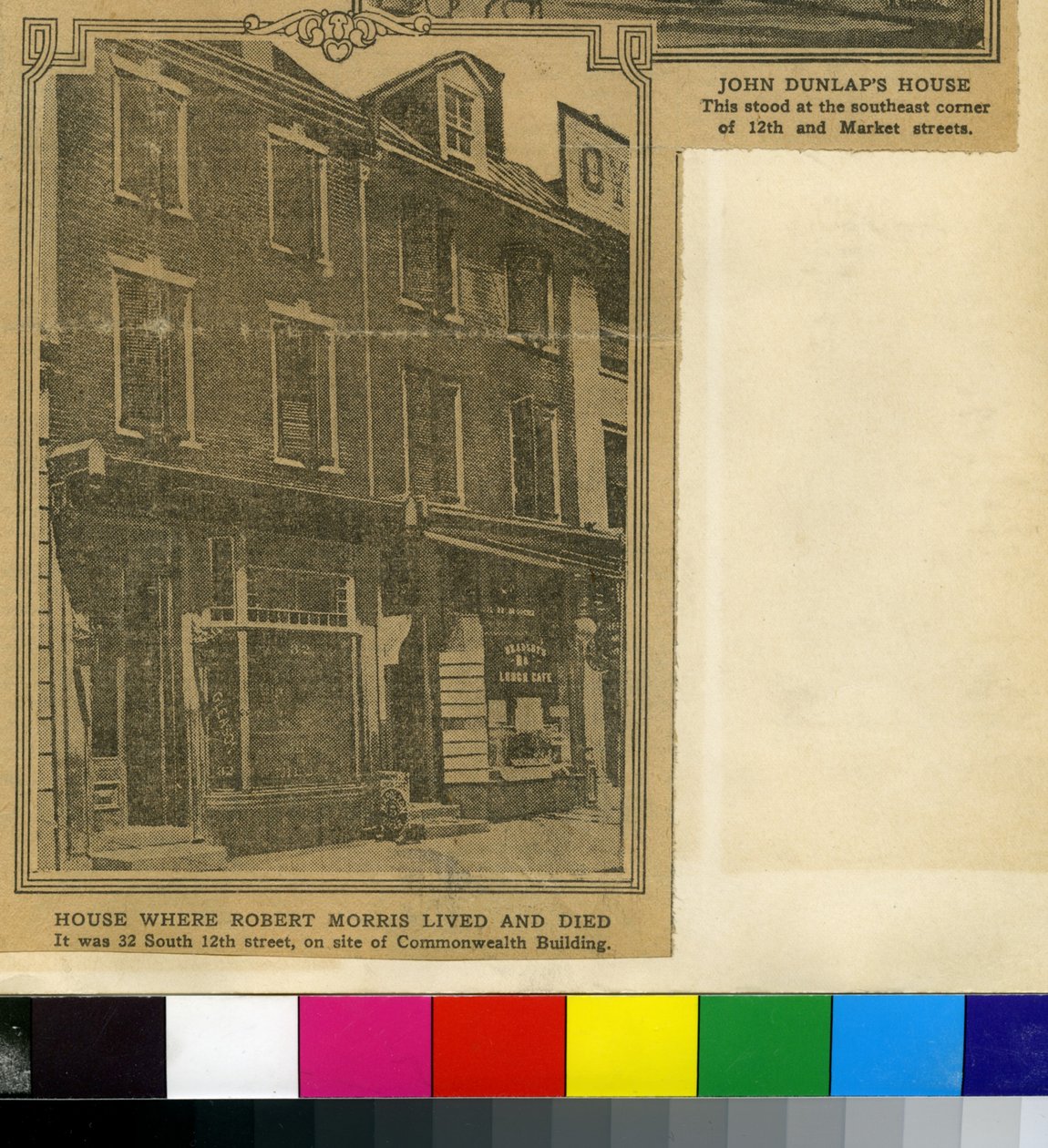 A casa onde Robert Morris viveu e morreu (papel de jornal) de American School