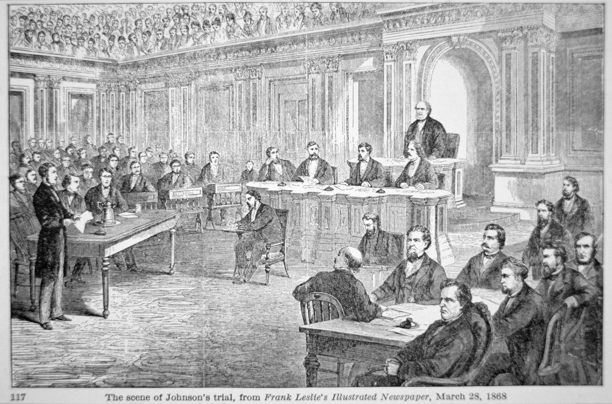 A Impeachment do Presidente Johnson em 1868, ilustração do 