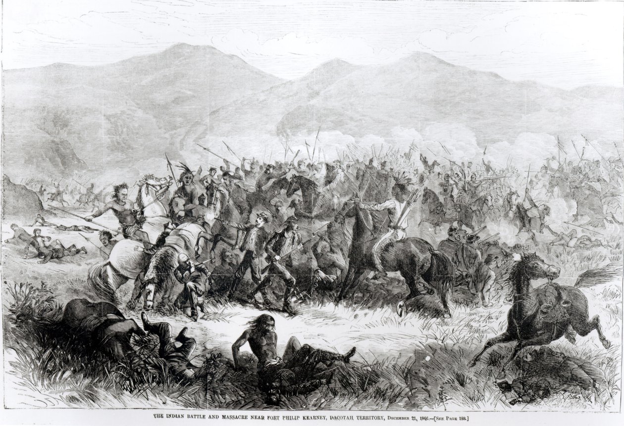 A batalha indiana e o massacre perto de Fort Philip Kearney, Território da Dakota, 21 de dezembro de 1866 de American School