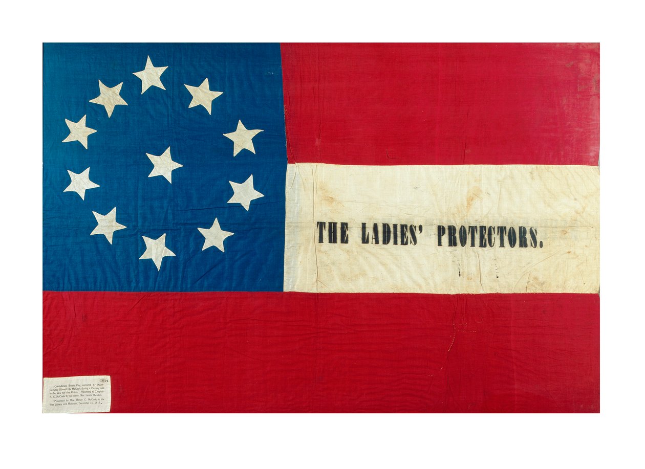 "Os Protectores das Senhoras", bandeira de batalha confederada (têxtil) de American School