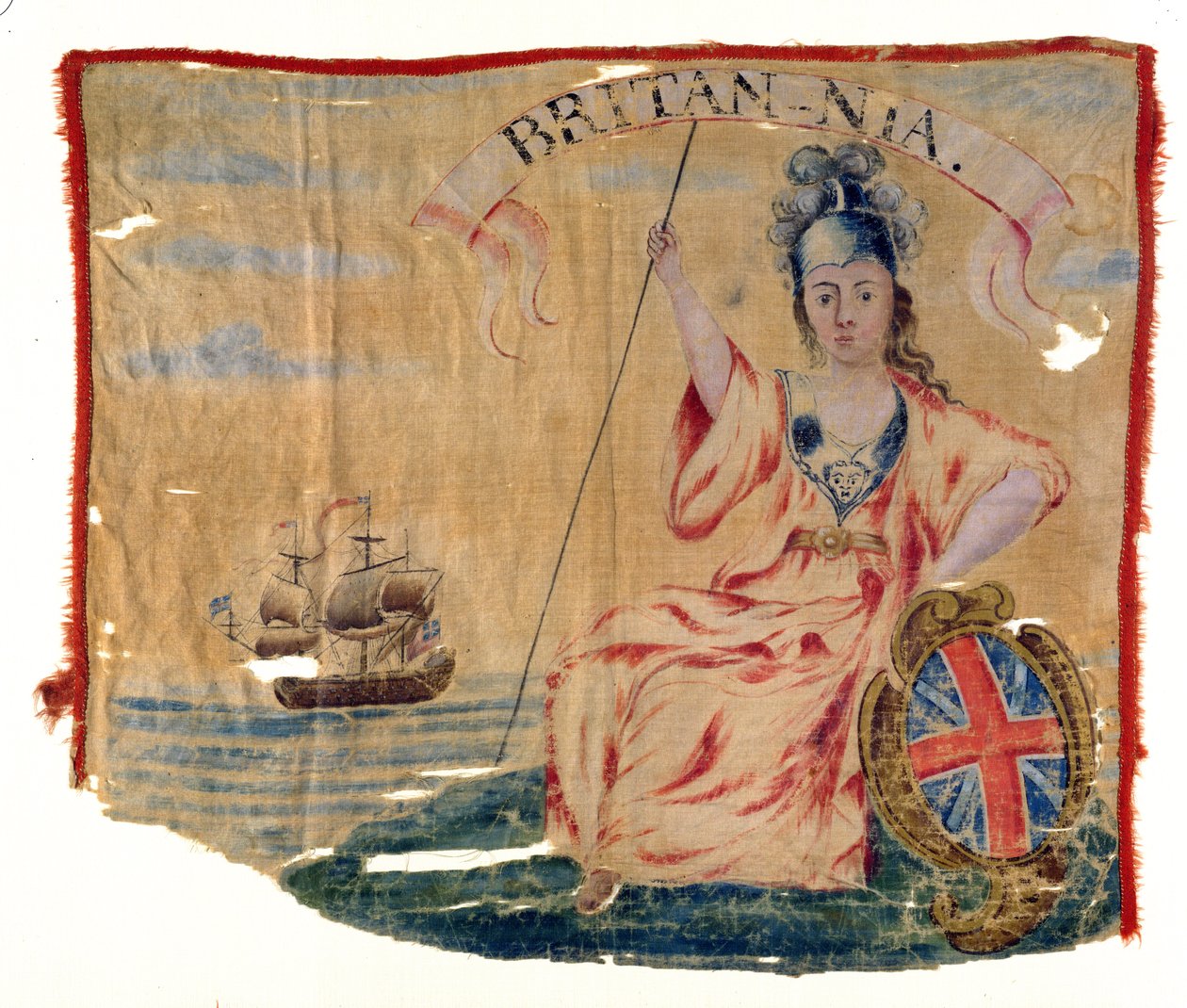 A bandeira de Louisbourg Britannia, 1745 (algodão) de American School