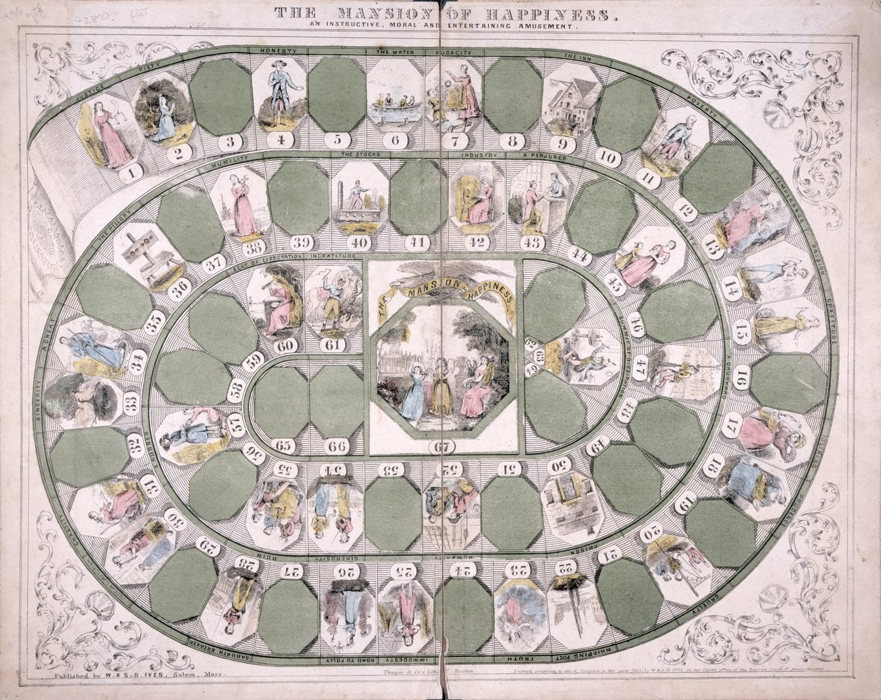 O jogo de tabuleiro Mansion of Happiness de American School